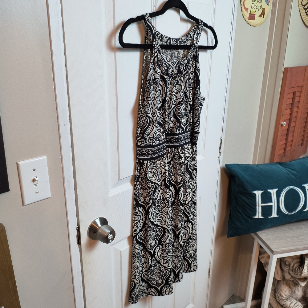 Apt 9 sleeveless fit & flare black & white knee length dress M - Picture 2 of 6